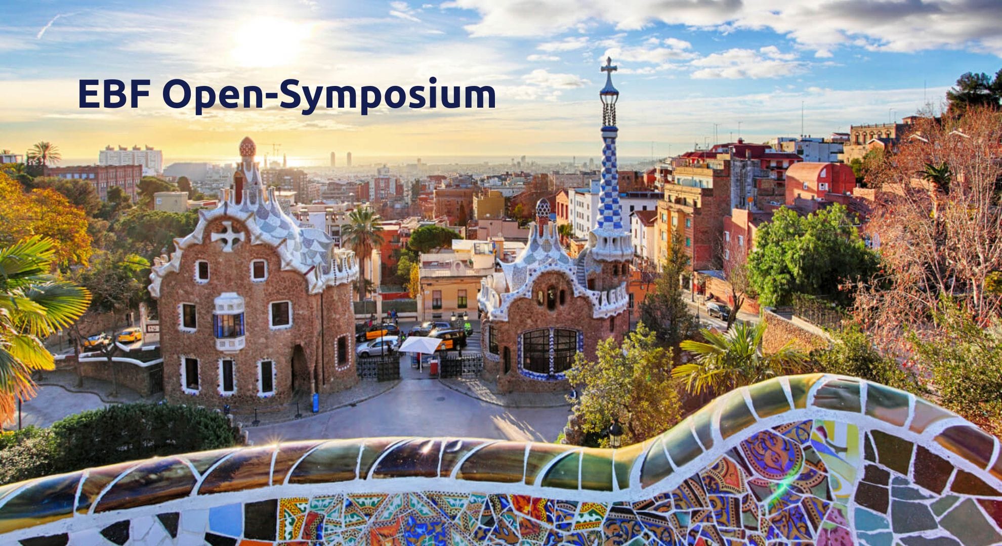 EBF Open Symposium event logo with Barcelona view